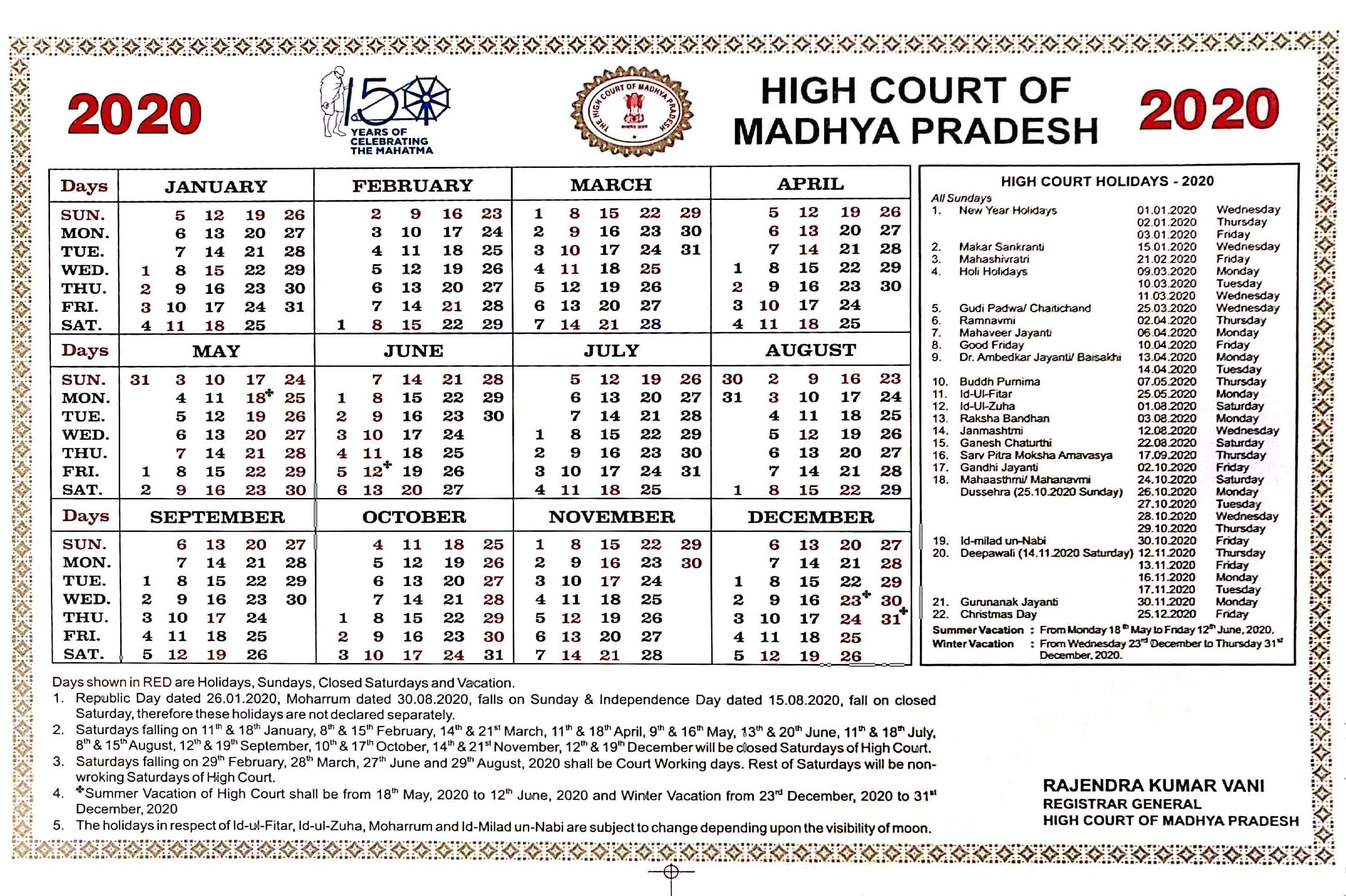 supreme court holidays 2019